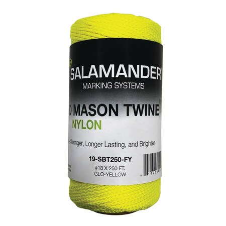 Sitepro Braided Twine, Flo Yellow, 250ft, 12PK 19-SBT250-FY